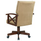 Marietta Upholstered Game Chair Tobacco and Tan