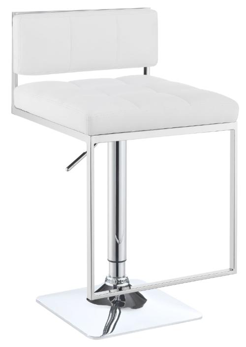 Alameda Adjustable Bar Stool White and Chrome