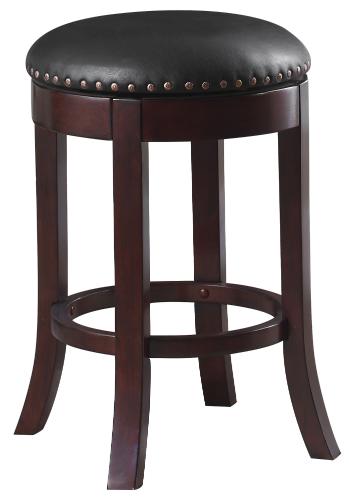 Aboushi Swivel Counter Height Stools with Upholstered Seat Brown (Set of 2)