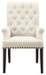 Alana Upholstered Arm Chair Beige and Smokey Black