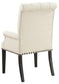 Alana Upholstered Arm Chair Beige and Smokey Black