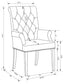 Alana Fabric Upholstered Dining Arm Chair Beige