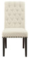 Alana Upholstered Side Chairs Beige and Smokey Black (Set of 2)