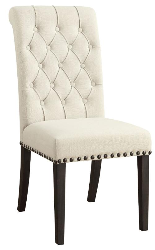 Alana Upholstered Side Chairs Beige and Smokey Black (Set of 2)