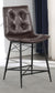 Aiken Upholstered Tufted Counter Height Stools Brown (Set of 2)