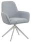 Abby Flare Arm Side Chair Light Grey and Chrome