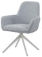 Abby Flare Arm Side Chair Light Grey and Chrome