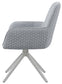 Abby Flare Arm Side Chair Light Grey and Chrome