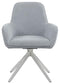 Abby Flare Arm Side Chair Light Grey and Chrome