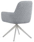 Abby Flare Arm Side Chair Light Grey and Chrome