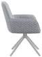 Abby Flare Arm Side Chair Light Grey and Chrome