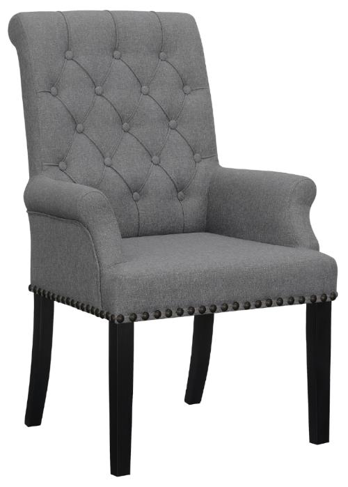 Alana Upholstered Tufted Arm Chair with Nailhead Trim