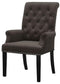 Alana Upholstered Tufted Arm Chair with Nailhead Trim