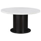 Sherry 5-piece Round Marble Top Dining Table Set Brown
