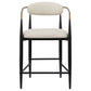 Tina Metal Counter Height Bar Stool with Upholstered Back and Seat Beige (Set of 2)