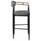 Tina Metal Pub Height Bar Stool with Upholstered Back and Seat Dark Grey (Set of 2)