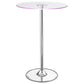 Thea Round 28-inch Glass Top LED Bistro Bar Table Chrome