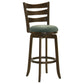 Murphy Ladder Back Pub Height Swivel Bar Stool Dark Cherry and Hunter Green