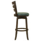 Murphy Ladder Back Pub Height Swivel Bar Stool Dark Cherry and Hunter Green