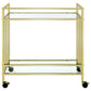 Cara Rectangular Glass Bar Cart Brass