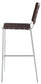 Adelaide Upholstered Bar Stool with Open Back Brown and Chrome