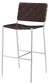 Adelaide Upholstered Bar Stool with Open Back Brown and Chrome