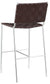 Adelaide Upholstered Bar Stool with Open Back Brown and Chrome