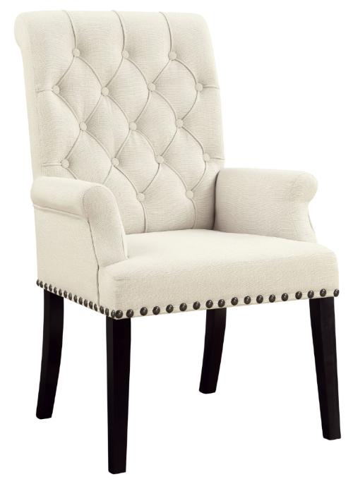 Alana Tufted Back Upholstered Arm Chair Beige