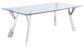 Alaia Rectangular Glass Top Dining Table Clear and Chrome