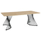 Altus Swirl Base Dining Table Natural Oak and Gunmetal