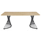 Altus Swirl Base Dining Table Natural Oak and Gunmetal