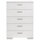 Felicity 5-piece Twin Bedroom Set White High Gloss