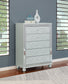 Gunnison 5-drawer Chest Silver Metallic