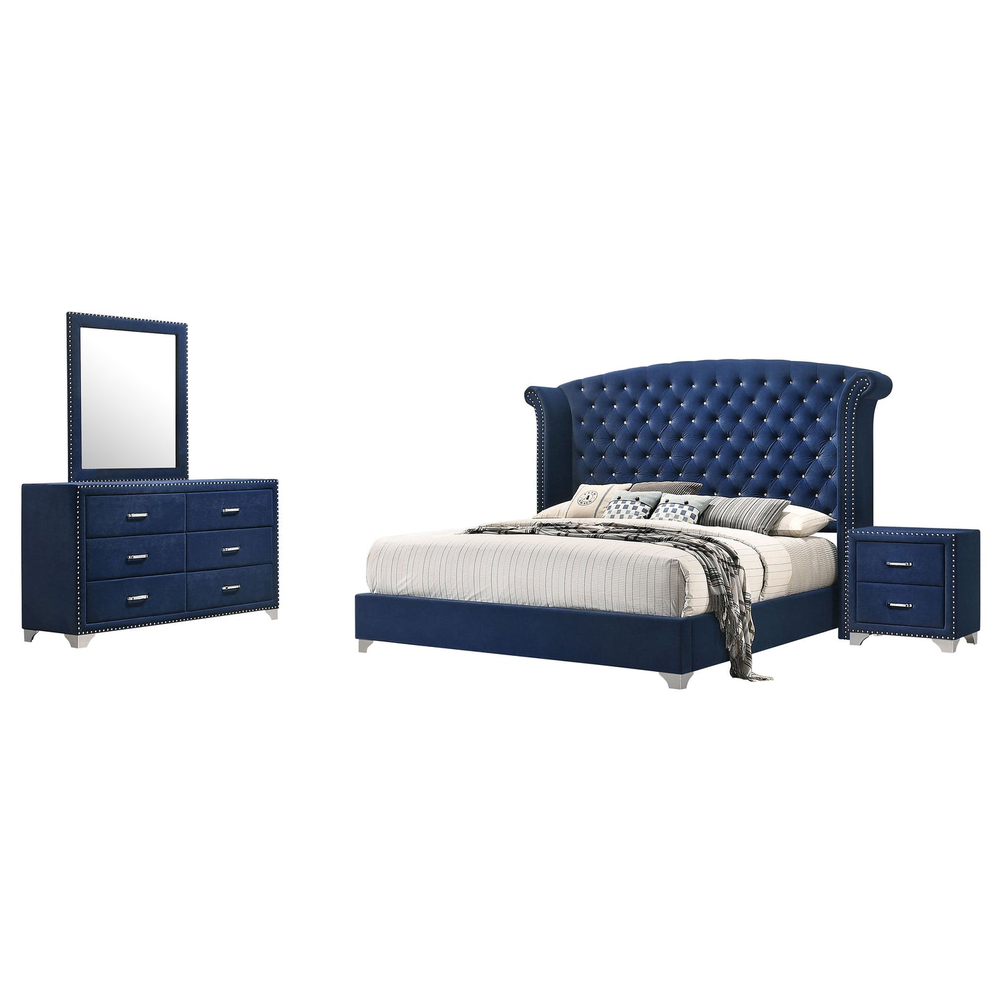 Melody 4-piece California King Bedroom Set Pacific Blue