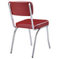 Retro Open Back Side Chairs Red and Chrome (Set of 2)