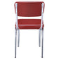 Retro Open Back Side Chairs Red and Chrome (Set of 2)