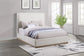 Knox Eastern King Bouclé Upholstered Platform Bed Cream