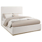 Knox Eastern King Bouclé Upholstered Platform Bed Cream