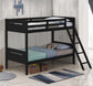 Littleton Wood Twin Over Twin Bunk Bed Black