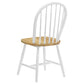 White chair with a wooden seat on a white background