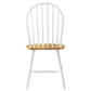 White chair with a wooden seat on a white background