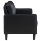 Ruth 3-piece Upholstered Track Arm Faux Leather Sofa Set Black