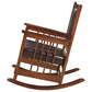 Ida Upholstered Rocking Chair Tobacco and Dark Brown