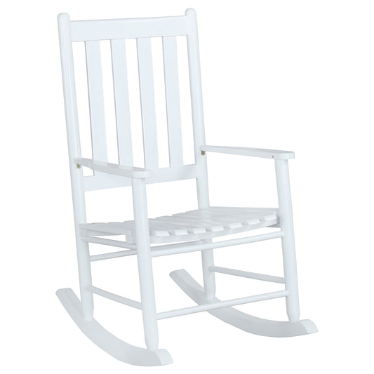 Annie Slat Back Solid Wood Rocking Chair White