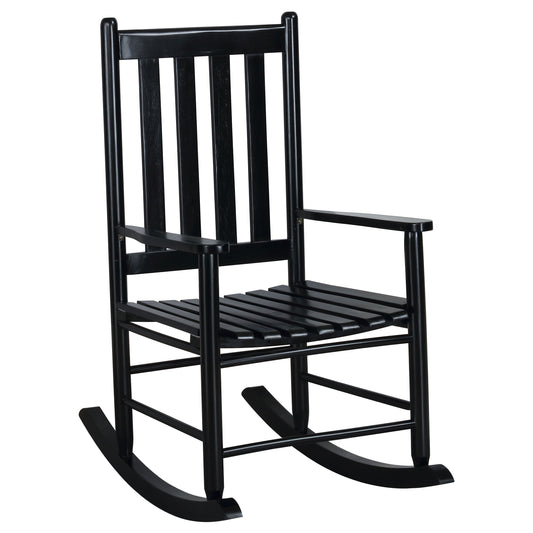 Annie Slat Back Solid Wood Rocking Chair Black