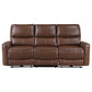 Greenfield Upholstered Power Reclining Sofa Saddle Brown