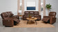 Greenfield Upholstered Power Reclining Loveseat Saddle Brown
