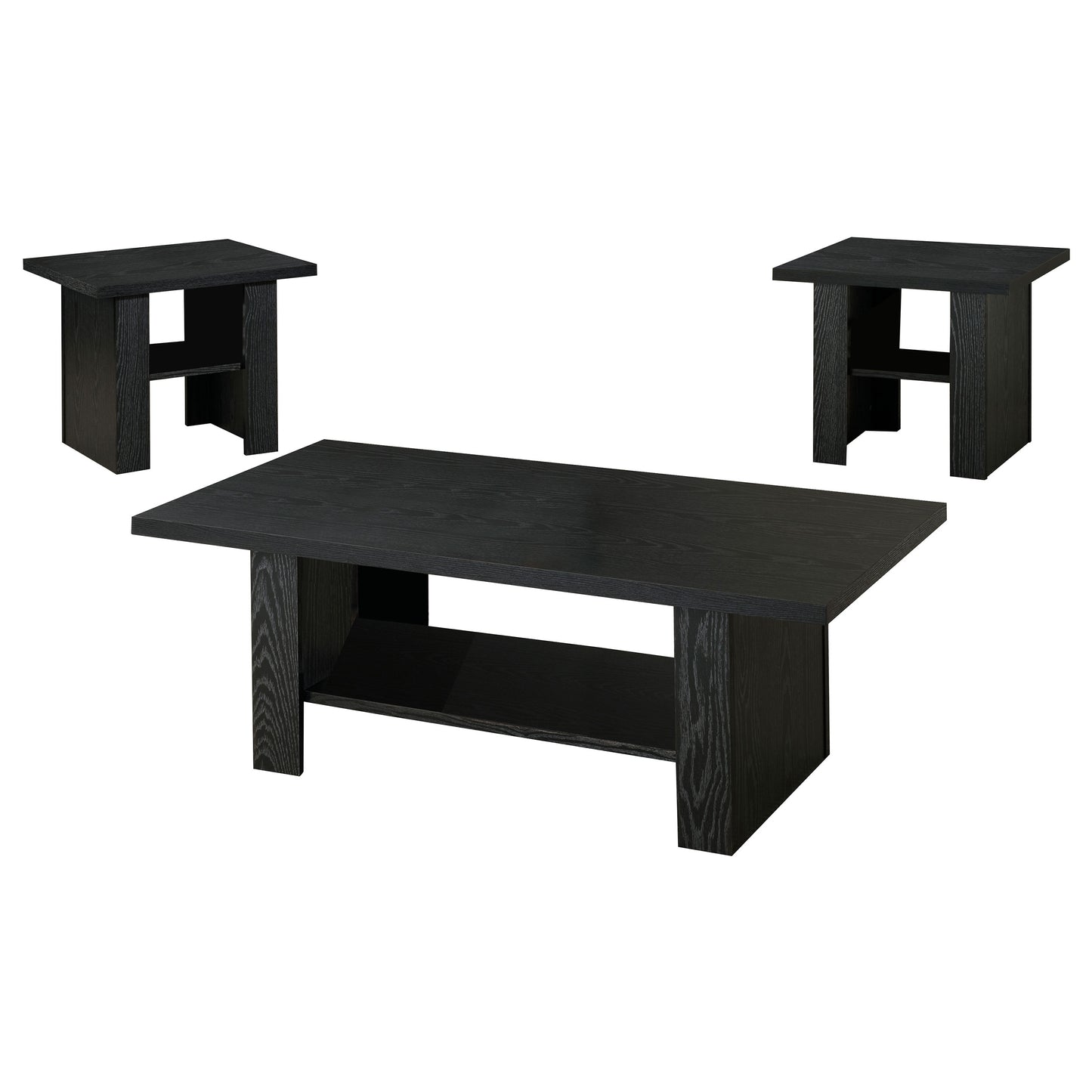 Rodez 3-piece Engineered Wood Coffee Table Set Black