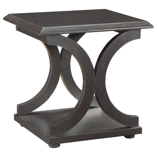 Shelly C-shaped Base End Table Cappuccino