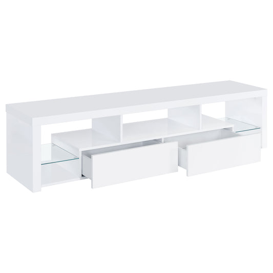 Jude 2-drawer Engineered Wood 71-inch TV Stand High Gloss White